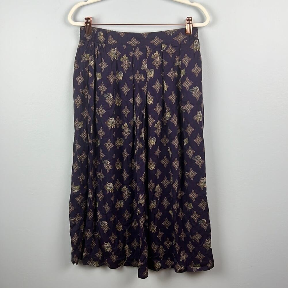 Vintage Jantzen floral pleated midi skirt size 8